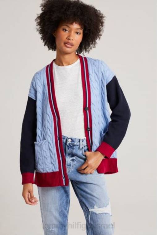 קרדיגן סרוג בכבלים NX203187 כְּחוֹל Tommy Hilfiger