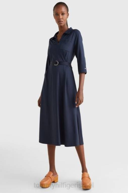 שמלת מידי חולצה NX203192 כְּחוֹל Tommy Hilfiger