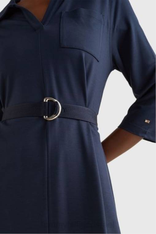 שמלת מידי חולצה NX203192 כְּחוֹל Tommy Hilfiger