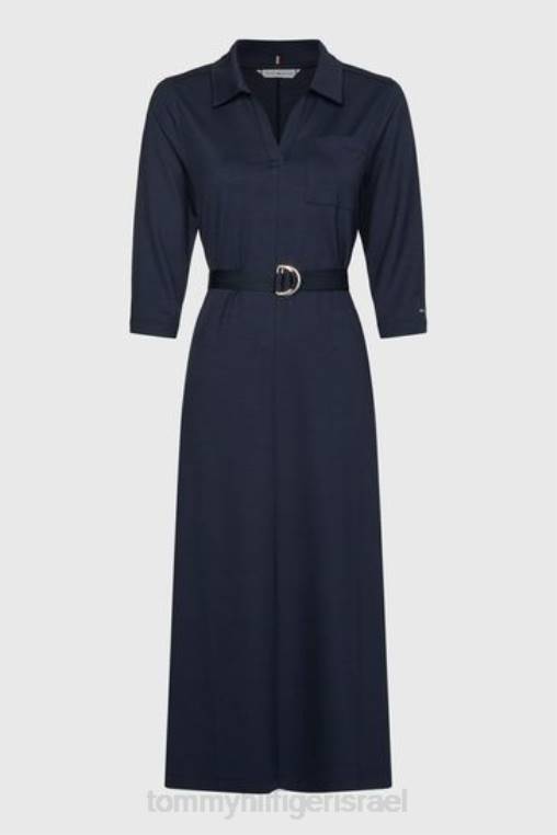 שמלת מידי חולצה NX203192 כְּחוֹל Tommy Hilfiger