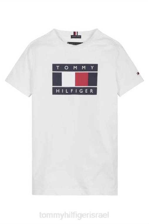חולצת טריקו פסים גלובלית NX203196 לבן Tommy Hilfiger