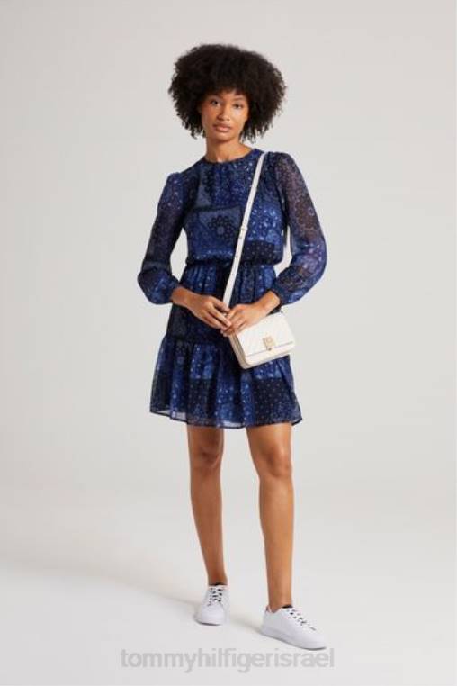 שמלת מידי פייזלי NX203201 כְּחוֹל Tommy Hilfiger