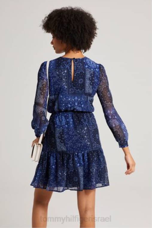 שמלת מידי פייזלי NX203201 כְּחוֹל Tommy Hilfiger