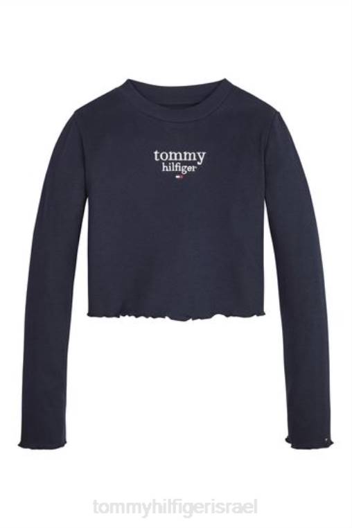 חלק עליון עם צלעות גרפי NX203203 כְּחוֹל Tommy Hilfiger