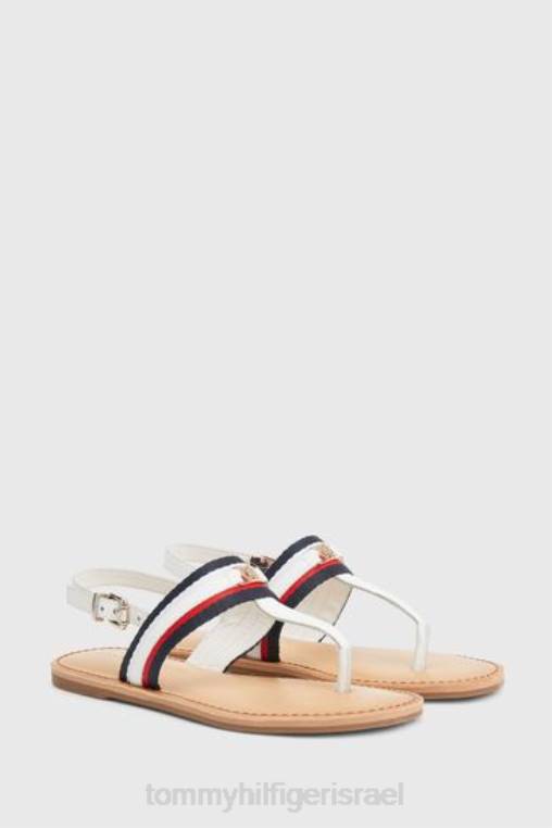 סנדלים שטוחים טבעיים לתאגיד NX203236 לבן Tommy Hilfiger