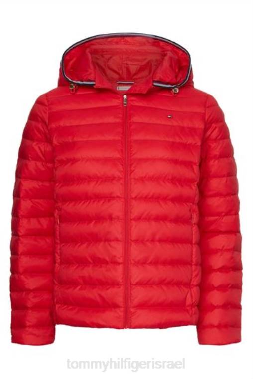 מעיל פוך קל משקל עקום NX203257 אָדוֹם Tommy Hilfiger