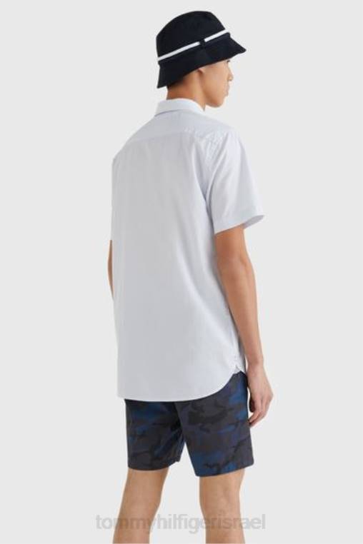 חולצת פופלין לגברים עם שרוולים קצרים NX203259 כְּחוֹל Tommy Hilfiger
