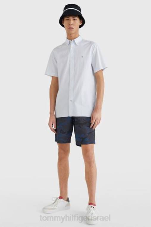 חולצת פופלין לגברים עם שרוולים קצרים NX203259 כְּחוֹל Tommy Hilfiger