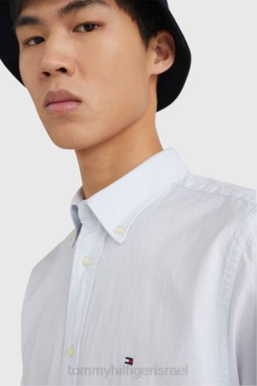 חולצת פופלין לגברים עם שרוולים קצרים NX203259 כְּחוֹל Tommy Hilfiger