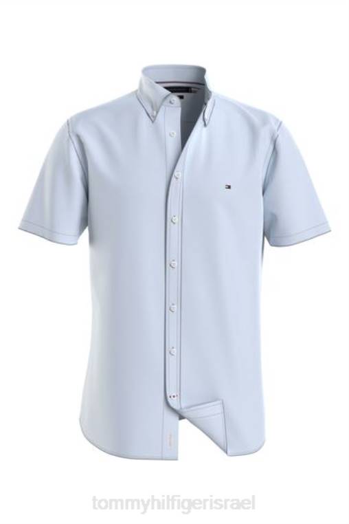 חולצת פופלין לגברים עם שרוולים קצרים NX203259 כְּחוֹל Tommy Hilfiger