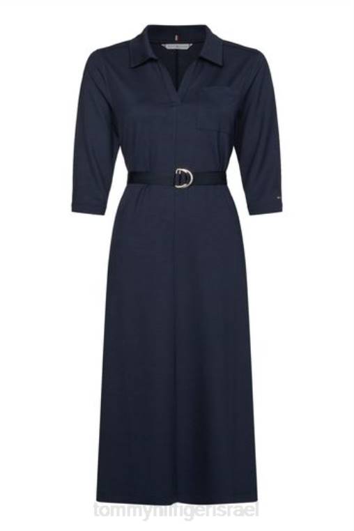 שמלת חולצת מידי רגועה עם עקומה NX203264 כְּחוֹל Tommy Hilfiger
