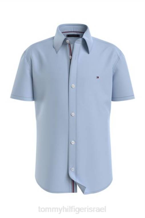 חולצת שרוולים קצרים של אוקספורד מתיחה NX203274 כְּחוֹל Tommy Hilfiger
