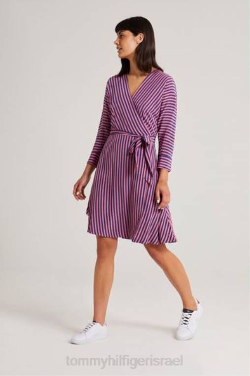 שמלת מידי בנדנה NX203338 כְּחוֹל Tommy Hilfiger
