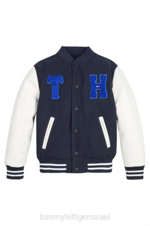 ז'קט בומבר של וארסיטי הפיך NX203344 כְּחוֹל Tommy Hilfiger