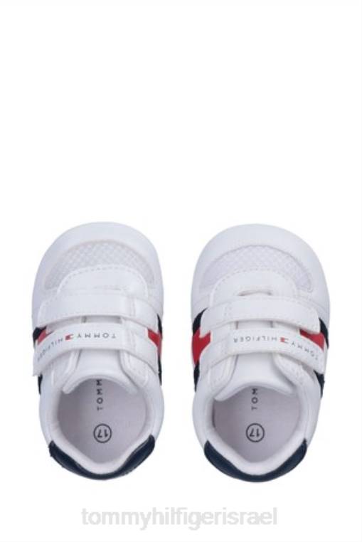 מאמנים דגל נעלי עריסה סקוטש NX203382 לבן Tommy Hilfiger