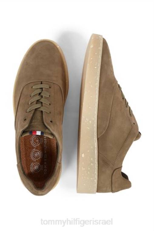 נעלי אוקספורד מעור מודרניות NX203403 ירוק Tommy Hilfiger