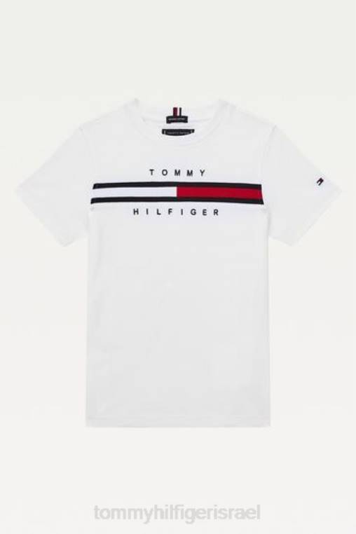 חולצת צלעות דגל NX203411 לבן Tommy Hilfiger