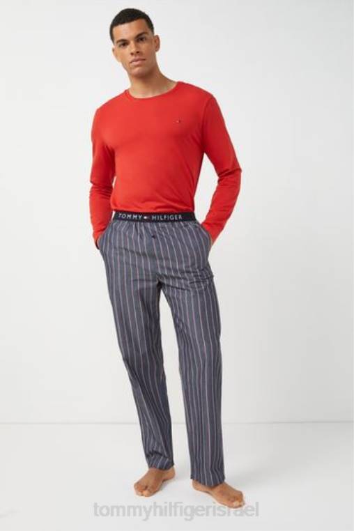 סט פיג'מות מקורי עם שרוול ארוך NX203415 אָדוֹם Tommy Hilfiger