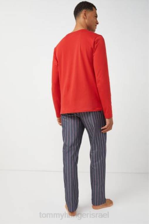 סט פיג'מות מקורי עם שרוול ארוך NX203415 אָדוֹם Tommy Hilfiger
