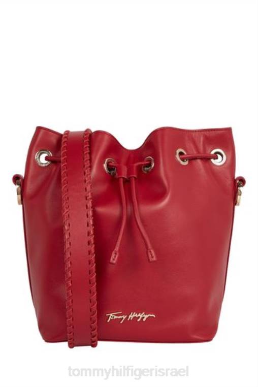 תיק דלי יוקרתי מעור NX203421 וָרוֹד Tommy Hilfiger