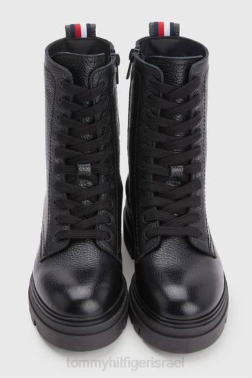 מגפי שרוכים מונוכרומטיים NX203488 שָׁחוֹר Tommy Hilfiger