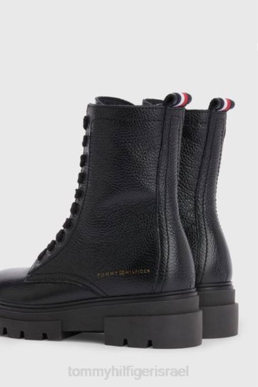 מגפי שרוכים מונוכרומטיים NX203488 שָׁחוֹר Tommy Hilfiger