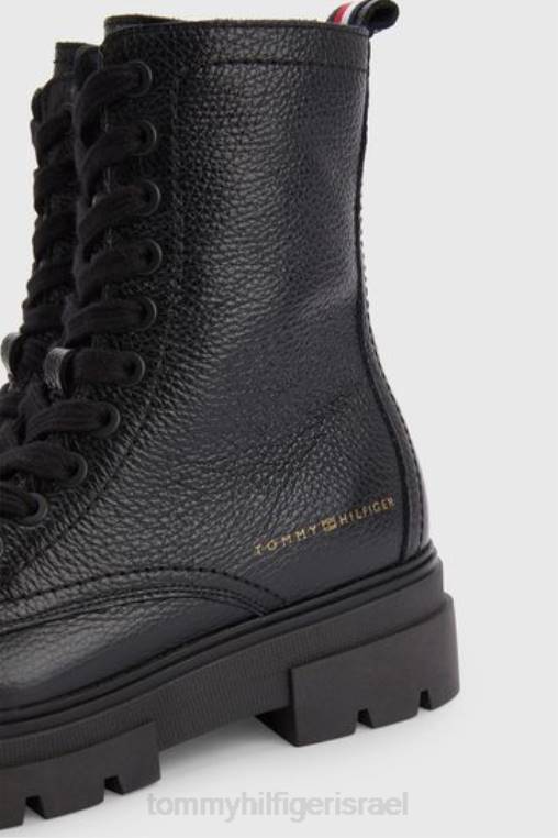 מגפי שרוכים מונוכרומטיים NX203488 שָׁחוֹר Tommy Hilfiger