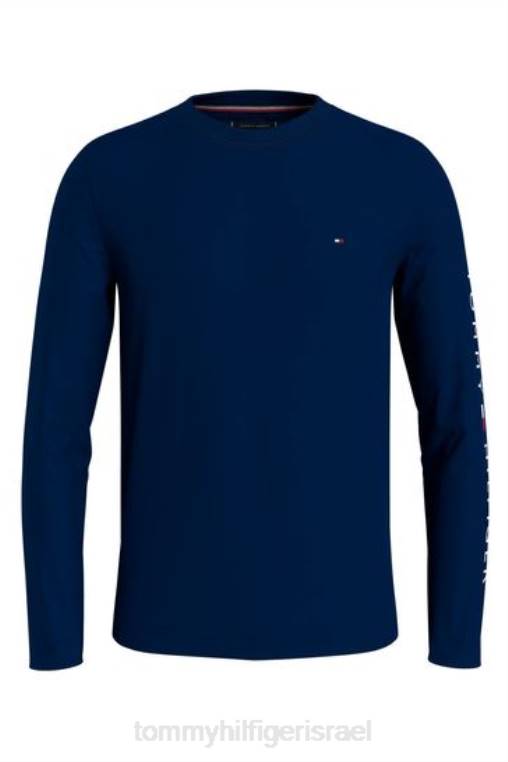 חולצת טי עם שרוולים ארוכים עם לוגו NX203490 כְּחוֹל Tommy Hilfiger