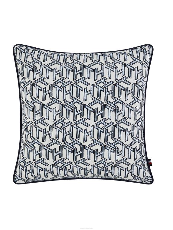 כרית מונוגרמה של אי NX2034 מונוגרמה אי לבן Tommy Hilfiger