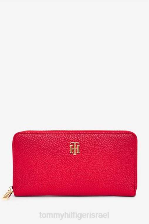 רוכסן מונוגרם מסביב לארנק NX203500 אָדוֹם Tommy Hilfiger