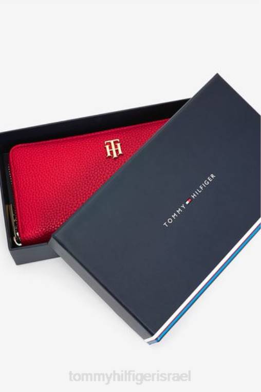 רוכסן מונוגרם מסביב לארנק NX203500 אָדוֹם Tommy Hilfiger