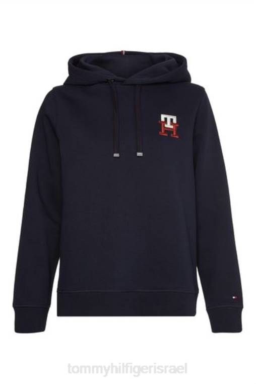 קפוצ'ון רקום במונוגרמה NX203508 כְּחוֹל Tommy Hilfiger