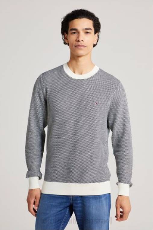 סוודר בעל מרקם NX203525 לבן Tommy Hilfiger