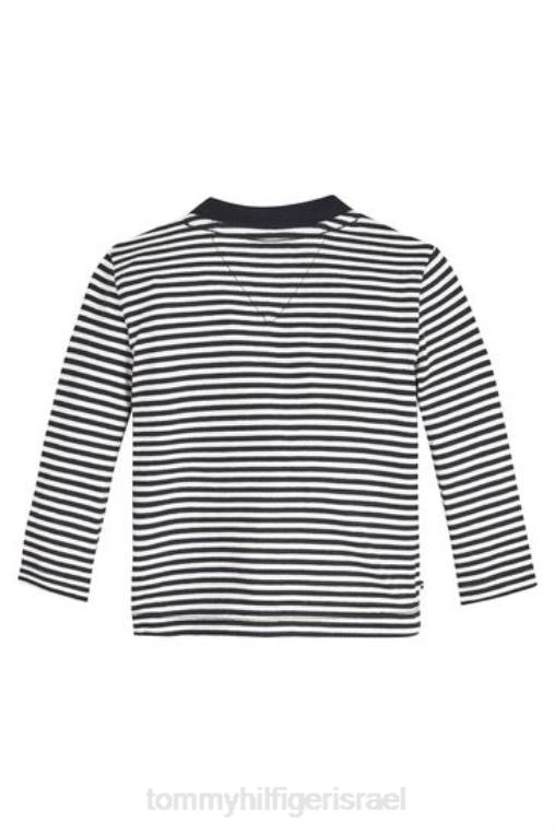 חולצת טריקו עם שרוולים ארוכים עם פסים לתינוק NX203553 כְּחוֹל Tommy Hilfiger