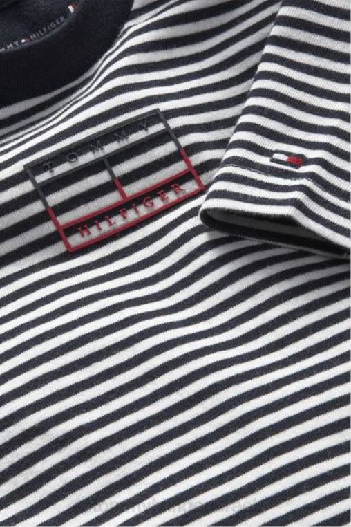 חולצת טריקו עם שרוולים ארוכים עם פסים לתינוק NX203553 כְּחוֹל Tommy Hilfiger