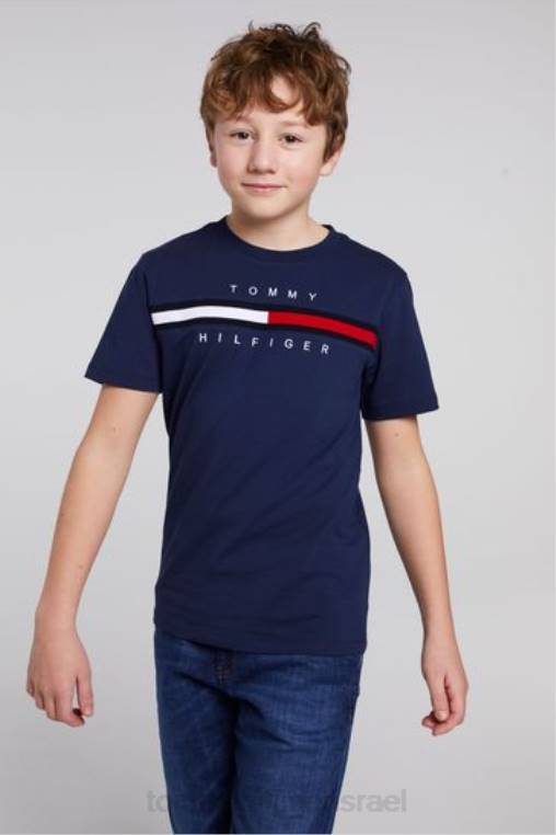 חולצת צלעות דגל NX203559 כְּחוֹל Tommy Hilfiger