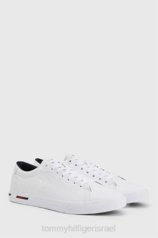 מאמנים מעור לוגו תאגידי NX203567 לבן Tommy Hilfiger