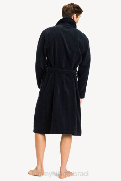 חלוק רחצה אייקון מכותנה NX203575 שָׁחוֹר Tommy Hilfiger