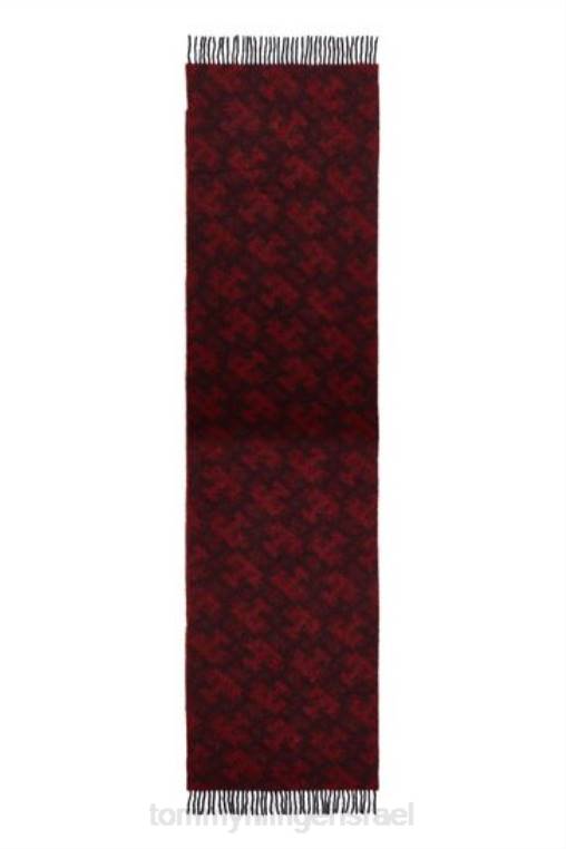 צעיף מונוגרמה איקוני NX203587 אָדוֹם Tommy Hilfiger