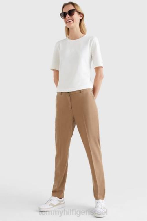 חלק עליון רקום בגווני דק טבעי NX203588 לבן Tommy Hilfiger