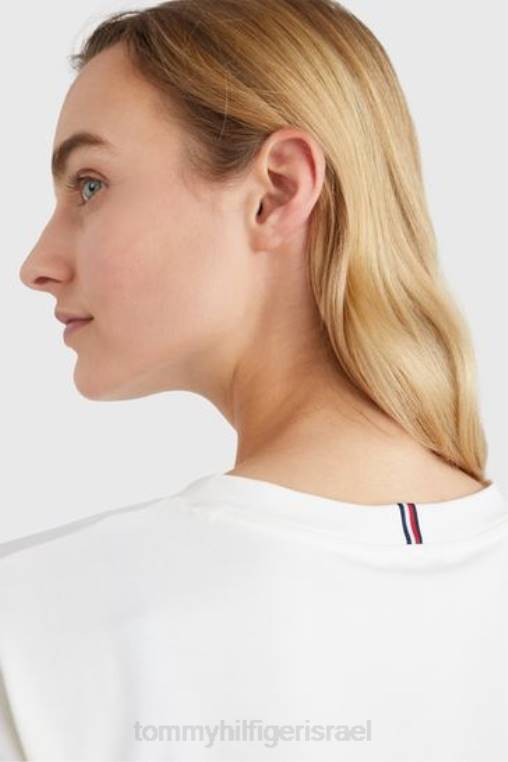 חלק עליון רקום בגווני דק טבעי NX203588 לבן Tommy Hilfiger