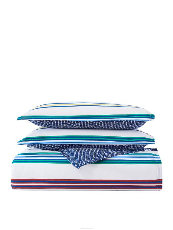 סט כיסוי שמיכת פסים מיטת קינג סייז NX2035 רַב Tommy Hilfiger