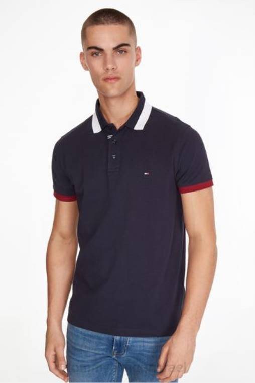 חולצת פולו דקה NX203606 כְּחוֹל Tommy Hilfiger