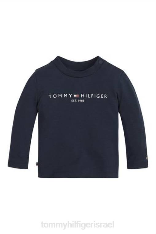 חולצה חיונית לתינוק עם שרוולים ארוכים NX203615 כְּחוֹל Tommy Hilfiger