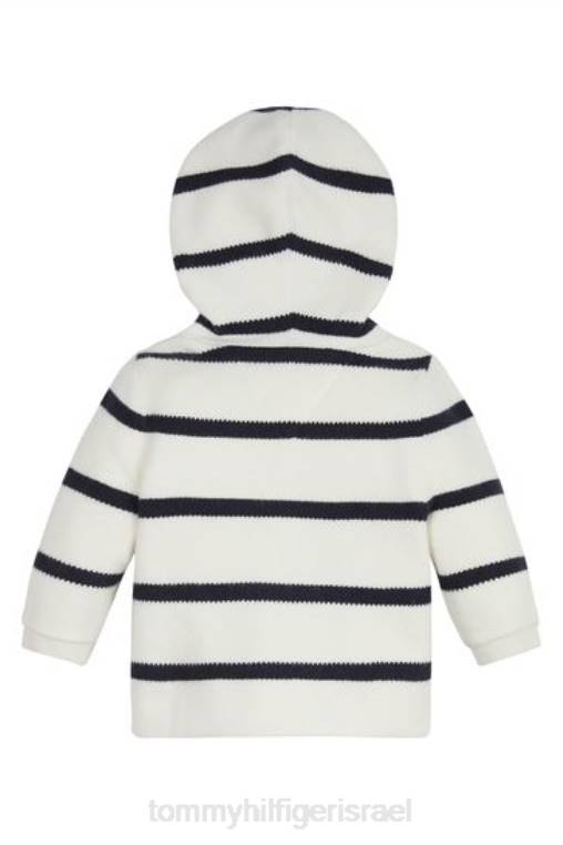 קרדיגן פסים לתינוק NX203616 לבן Tommy Hilfiger