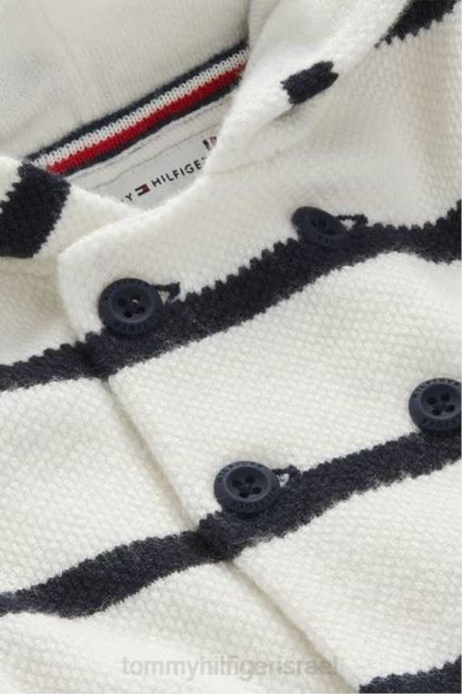 קרדיגן פסים לתינוק NX203616 לבן Tommy Hilfiger