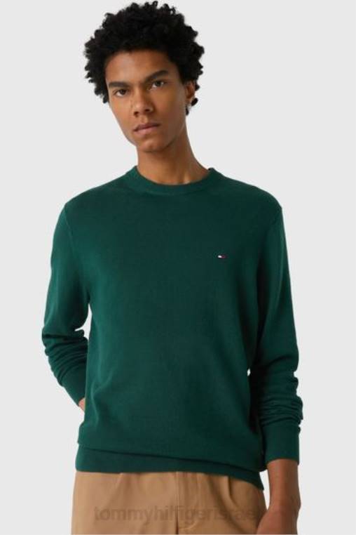 מגשר קשמיר מכותנה של פימה NX203648 ירוק Tommy Hilfiger