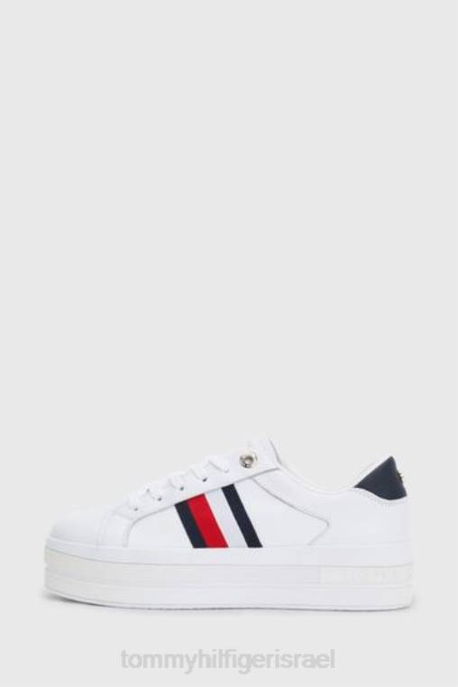 מאמנים שטוחים עם רצועות NX203651 לבן Tommy Hilfiger
