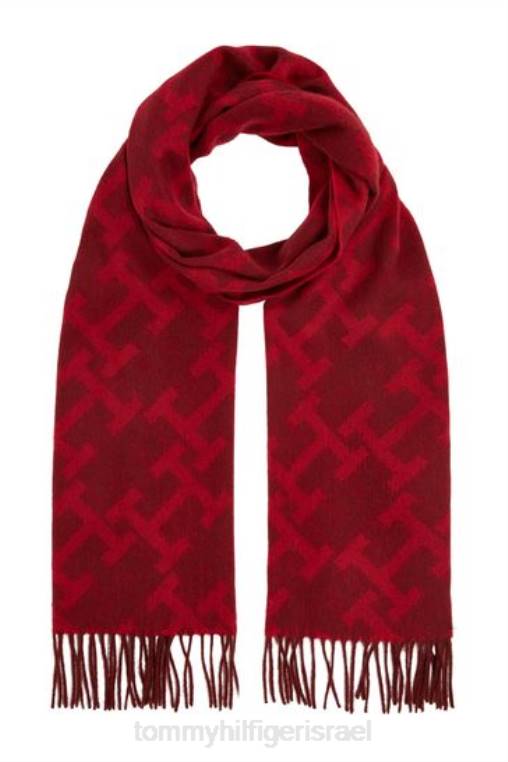 צעיף מונוגרמה NX203655 אָדוֹם Tommy Hilfiger