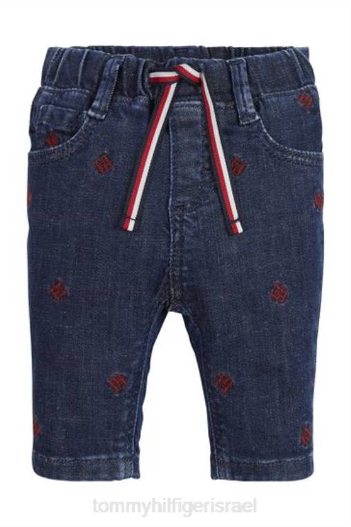 ג'ינס ג'ינס בהדפס מונוגרמה לתינוקות NX203689 כְּחוֹל Tommy Hilfiger